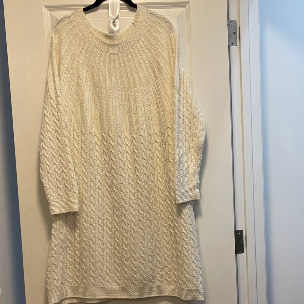 Soft Surroundings Petite Cream Knit Sweater Dress